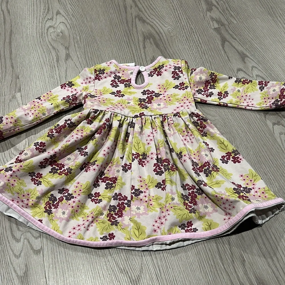 Swoon Baby‎ Clothing Purple and green Floral Dress & ruffle button leggings 18M